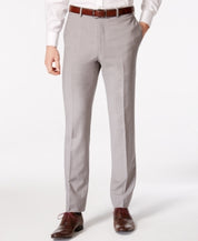 Calvin Klein Mens Classic fit Dress Pants 38 / 34 Light Grey Solid Wool