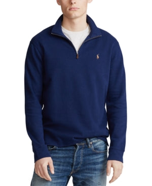 Ralph Lauren Big Tall Mens Quarter-Zip Sweater Navy Blue XLT
