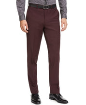 Bar III Mens Slim Fit Active Stretch Suit Dress Pants Burgundy Red 34 x 32