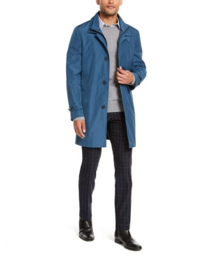 Calvin Klein Men's Slim-Fit Modern Raincoat Blue 44R