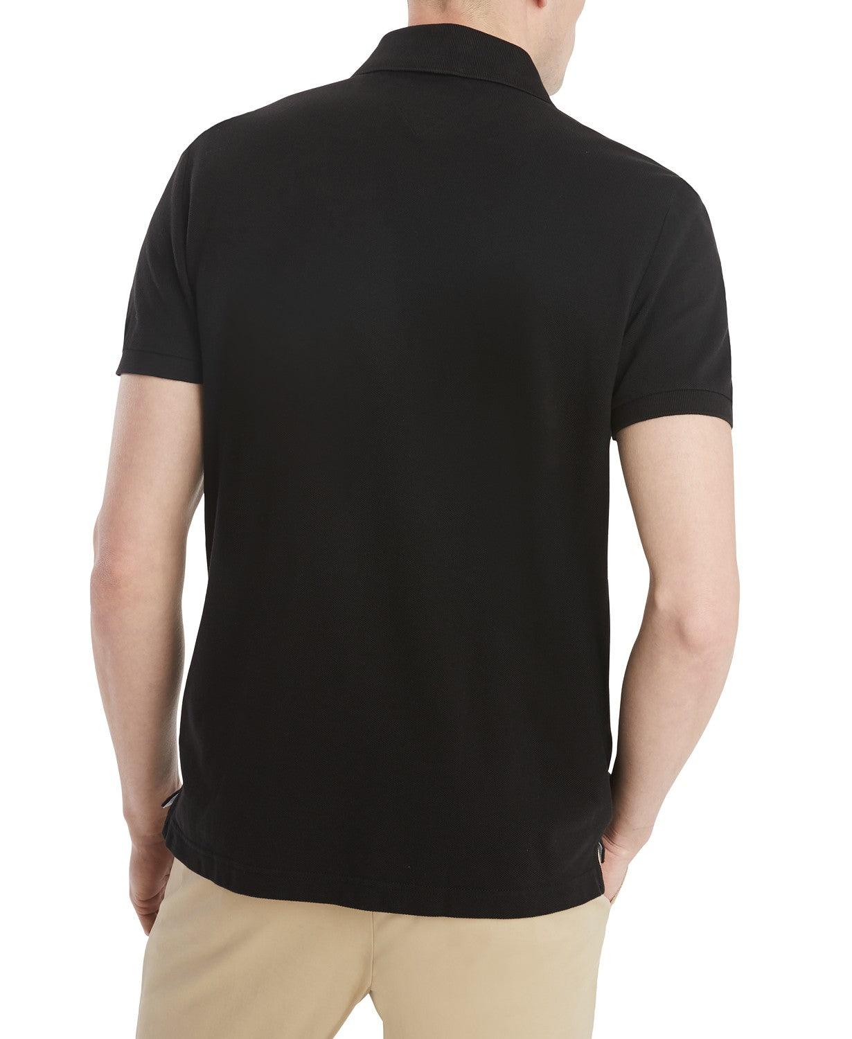 Tommy Hilfiger Custom Fit Ivy Short Sleeve Polo Shirt Deep Black Large