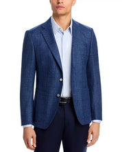 Hugo Boss Mens Regular fit Hudson Sport Coat Blazer 40 S Blue Plaid Stretch