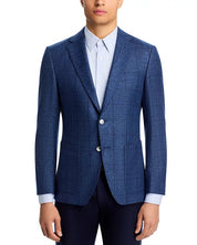 Hugo Boss Mens Regular fit Hudson Sport Coat Blazer 40 S Blue Plaid Stretch
