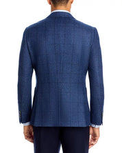 Hugo Boss Mens Regular fit Hudson Sport Coat Blazer 40 S Blue Plaid Stretch