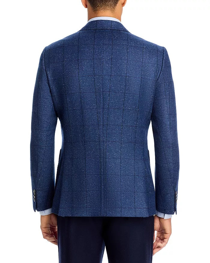 Hugo Boss Mens Regular fit Hudson Sport Coat Blazer 40 S Blue Plaid Stretch