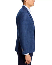 Hugo Boss Mens Regular fit Hudson Sport Coat Blazer 40 S Blue Plaid Stretch