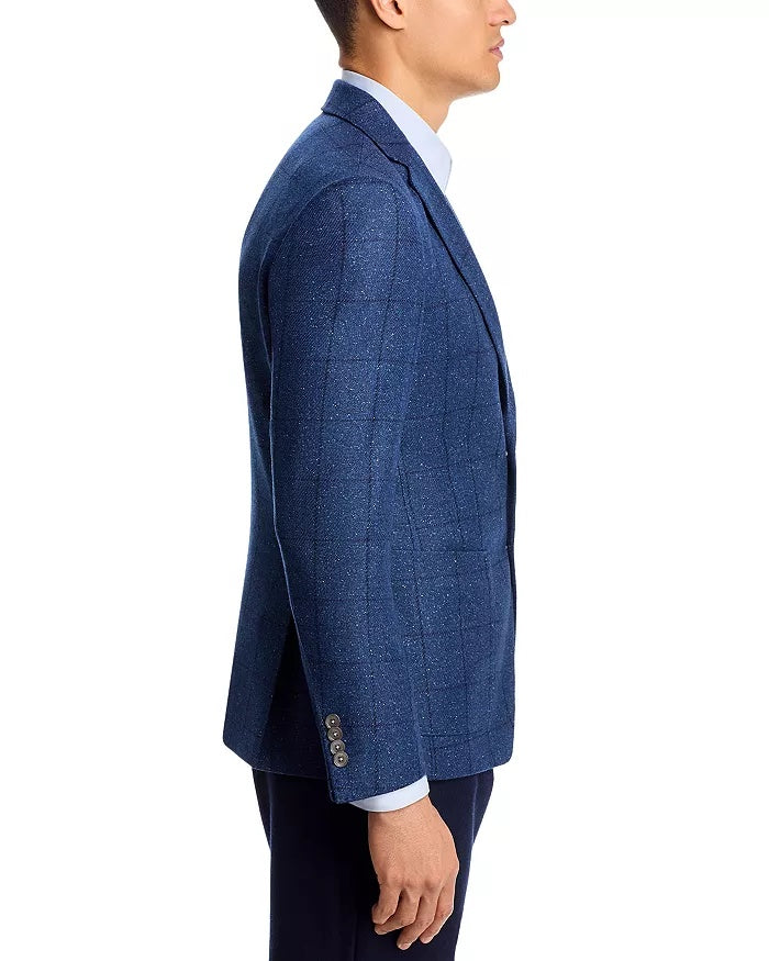 Hugo Boss Mens Regular fit Hudson Sport Coat Blazer 40 S Blue Plaid Stretch