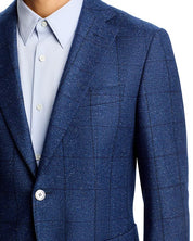 Hugo Boss Mens Regular fit Hudson Sport Coat Blazer 40 S Blue Plaid Stretch