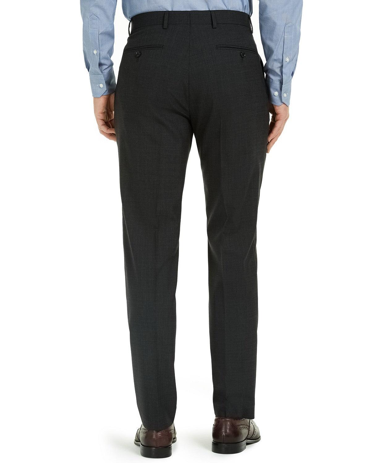 Tommy Hilfiger Men's Modern Fit Th Flex Stretch Dress Pants Grey 42 x 32