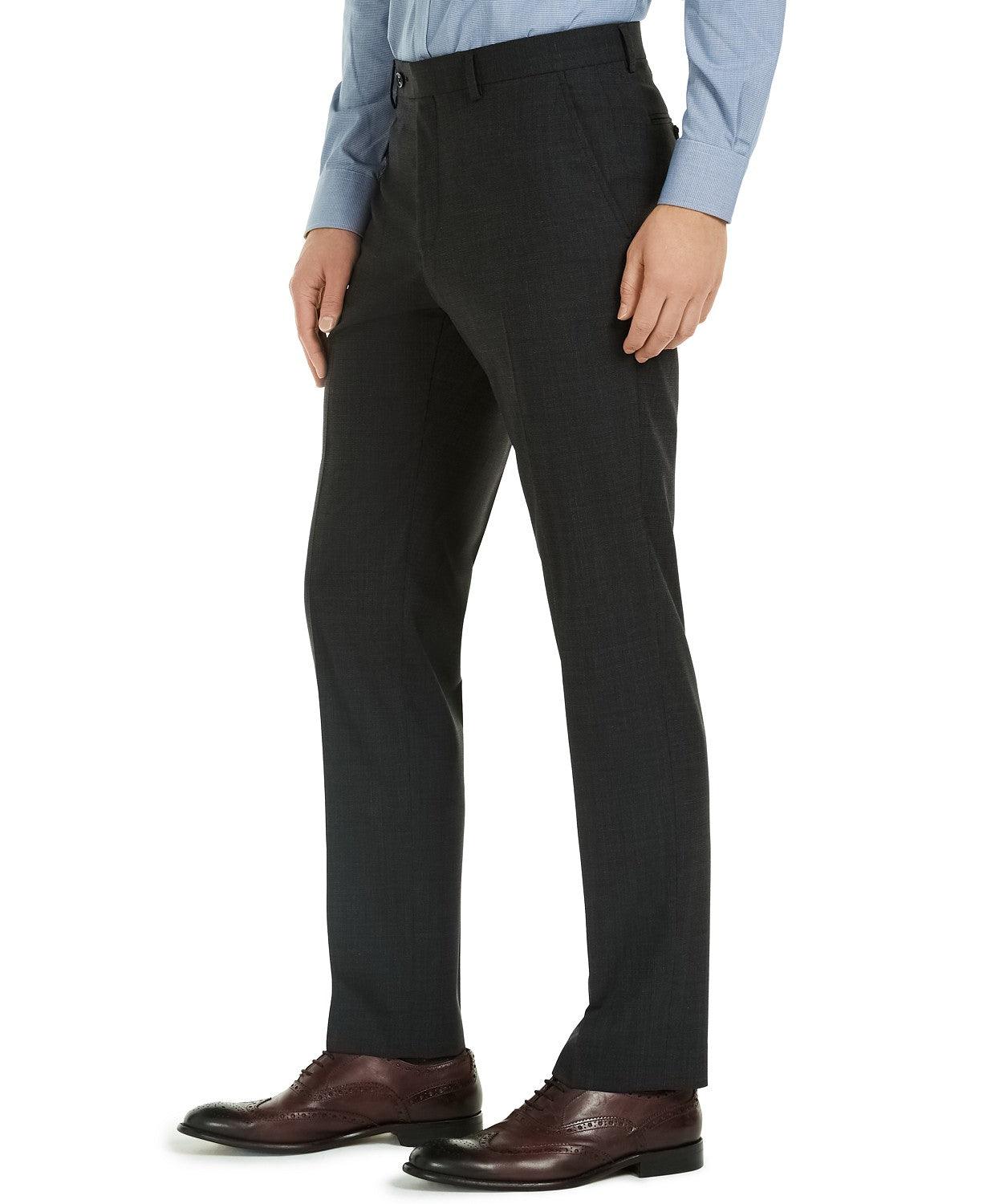 Tommy Hilfiger Men's Modern Fit Th Flex Stretch Dress Pants Grey 42 x 32