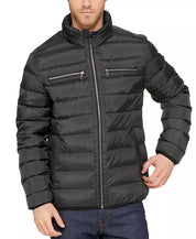 Cole Haan Men's Quilted Zip-Front Jacket Black Medium