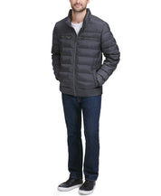 Cole Haan Mens Quilted Zip-Front Jacket Grey Large