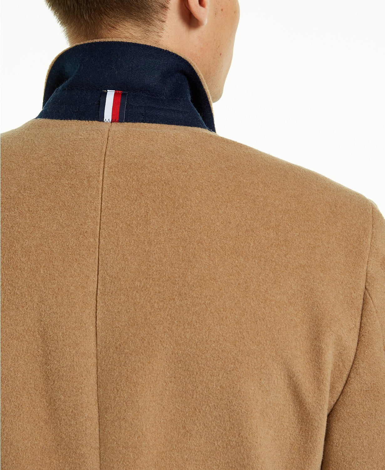 Tommy Hilfiger Mens Slim fit Overcoat Coat 48 L Beige Solid