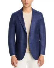 Peter Millar Mélange Solid Hyperlight Regular Fit Soft Sportcoat Blazer 46R Blue