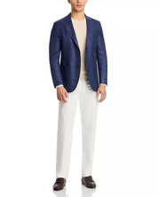 Peter Millar Mélange Solid Hyperlight Regular Fit Soft Sportcoat Blazer 46R Blue