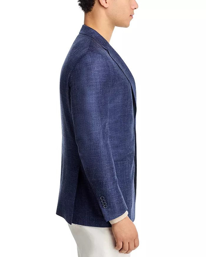 Peter Millar Mélange Solid Hyperlight Regular Fit Soft Sportcoat Blazer 46R Blue