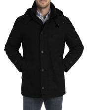 Norwegian Wool Mens City Active Wool-Blend Down Parka Coat Small Black