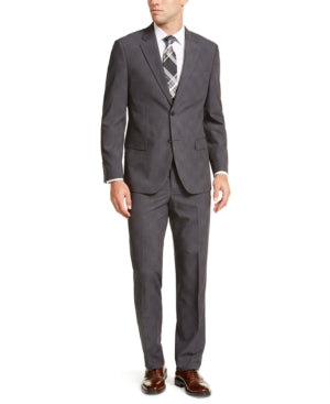 Nautica Mens Modern-Fit Bi-Stretch Suit 36S / 30 x 32 Dark Grey