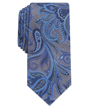 Perry Ellis Mens Regular fit Tie Necktie One Size Blue Carver Paisley