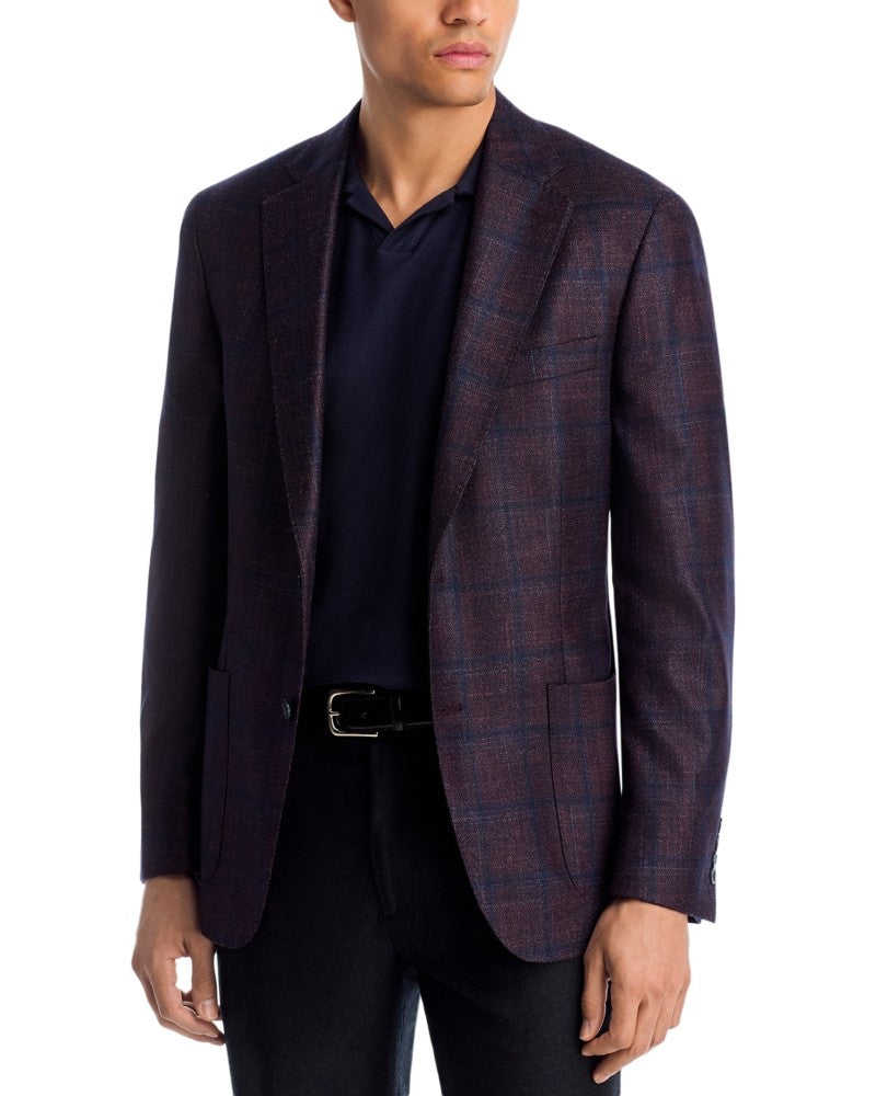 Vince Mens Slim fit Wool Sport Coat Blazer 40 S Dark Purple Plaid Loro Piana