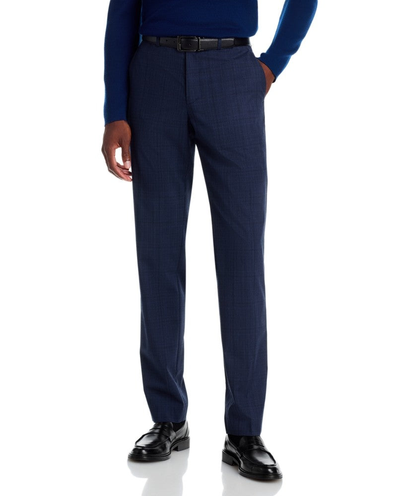 Theory Mens Slim fit Dress Pants Size 31 Navy Blue Plaid Stretch