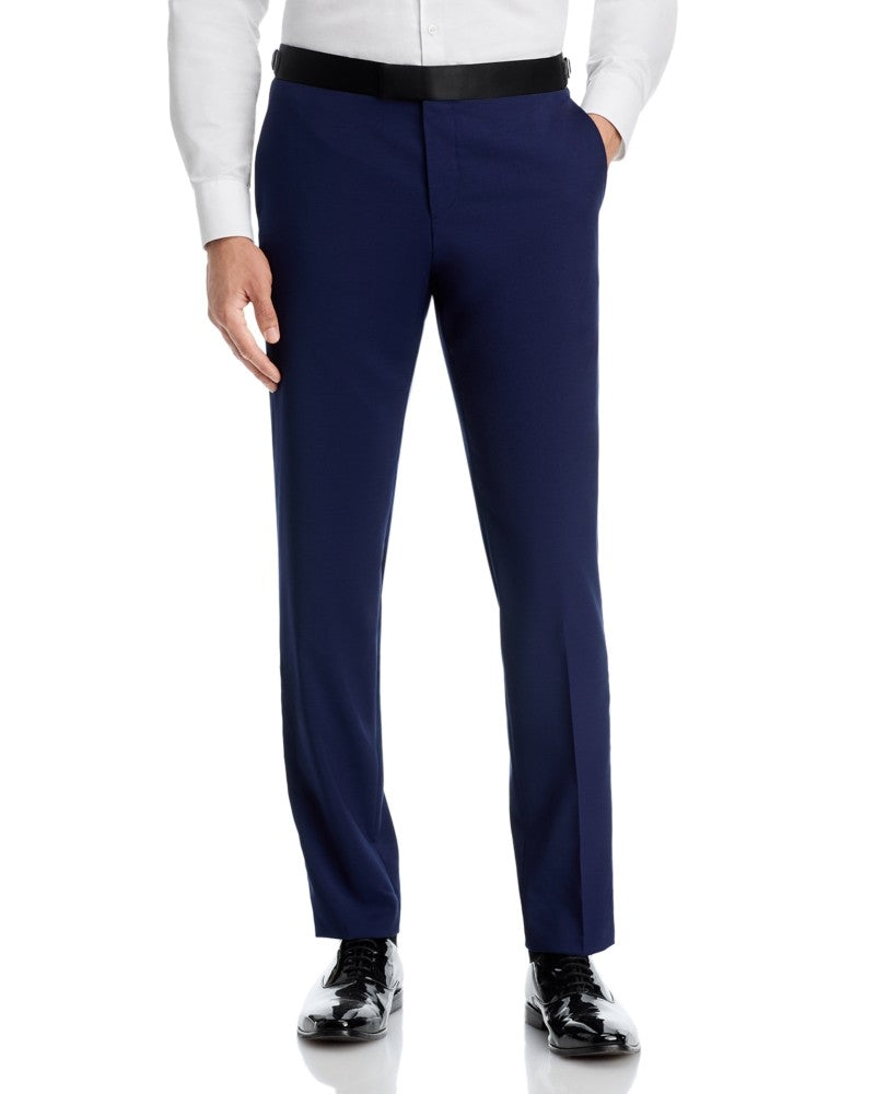 Hugo Boss Mens Slim fit Tuxedo Pants 30 / 32 Navy Blue Solid Stretch