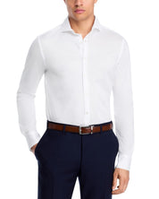 Canali Mens Cotton Jersey Slim Fit Sport Button Shirt Large White