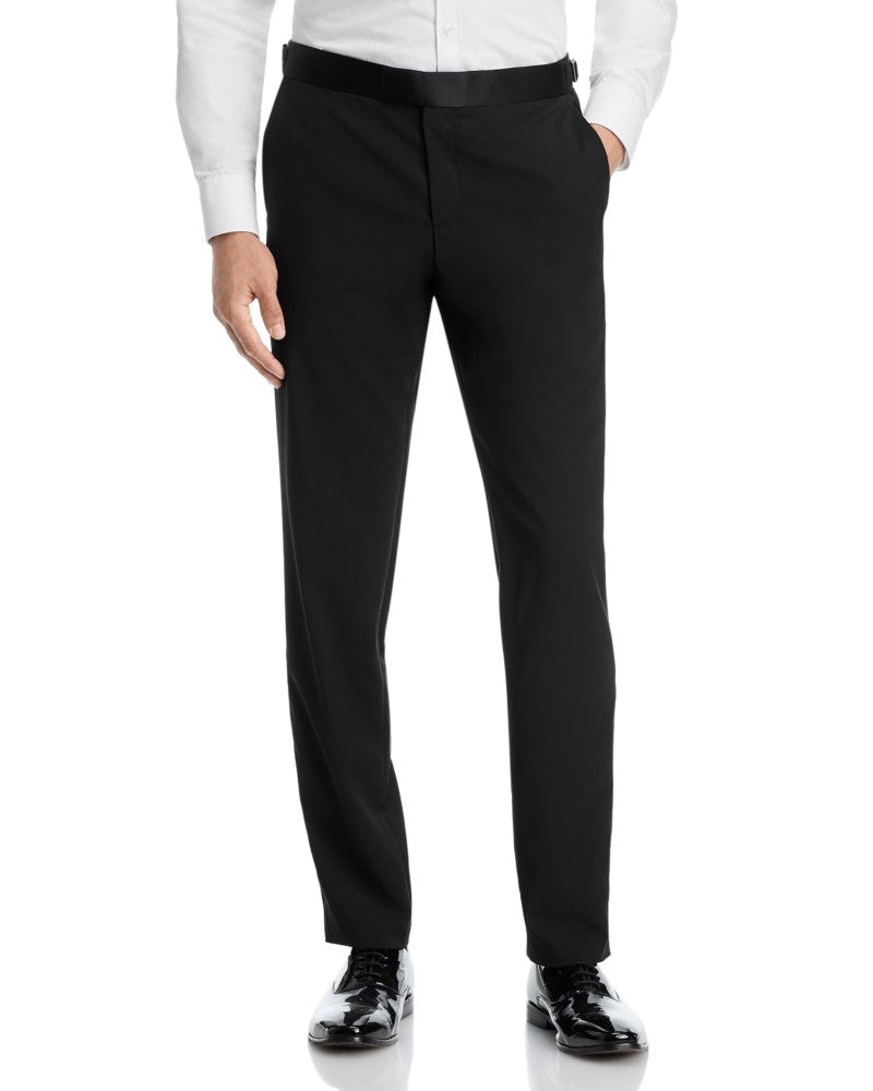Hugo Boss Mens Slim fit Tuxedo Pants Size 36 Black Solid Stretch