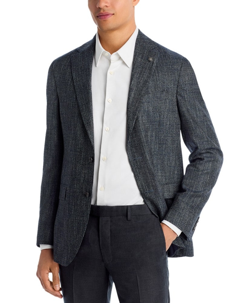 Jack Victor Midland Melange Solid Regular Fit Sport Coat Blazer Blue