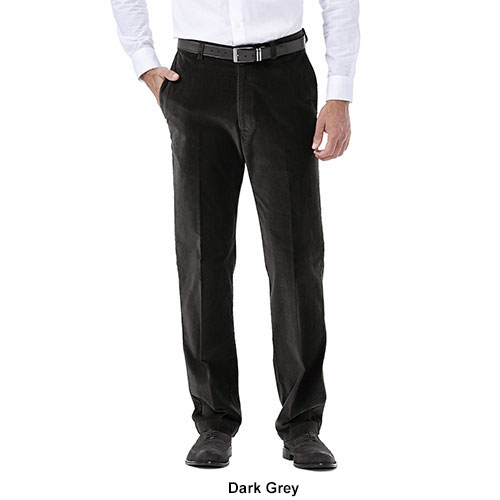Haggar Mens Classic fit Cotton Dress Pants Corduroy 36 / 32 Brown Solid