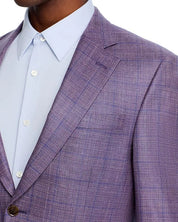 Peter Millar Millar Flynn Windowpane Classic Fit Sport Coat 40R Purple