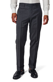 Zanella Parker Mens Flat Front Solid Stretch Wool Pants Charcoal Grey 40