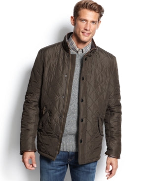 Barbour Mens Regular fit Quilted Coat Medium Green Solid