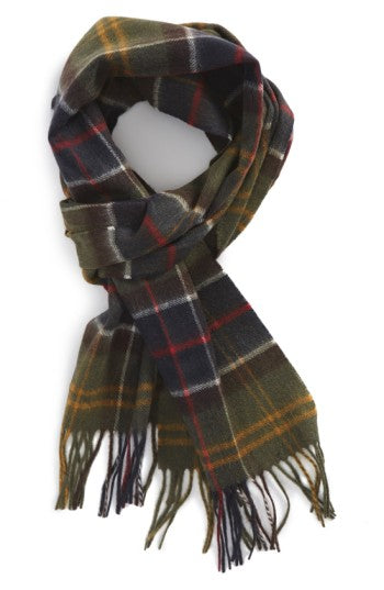 Barbour Wool Cashmere Tartan Scarf Multi Color