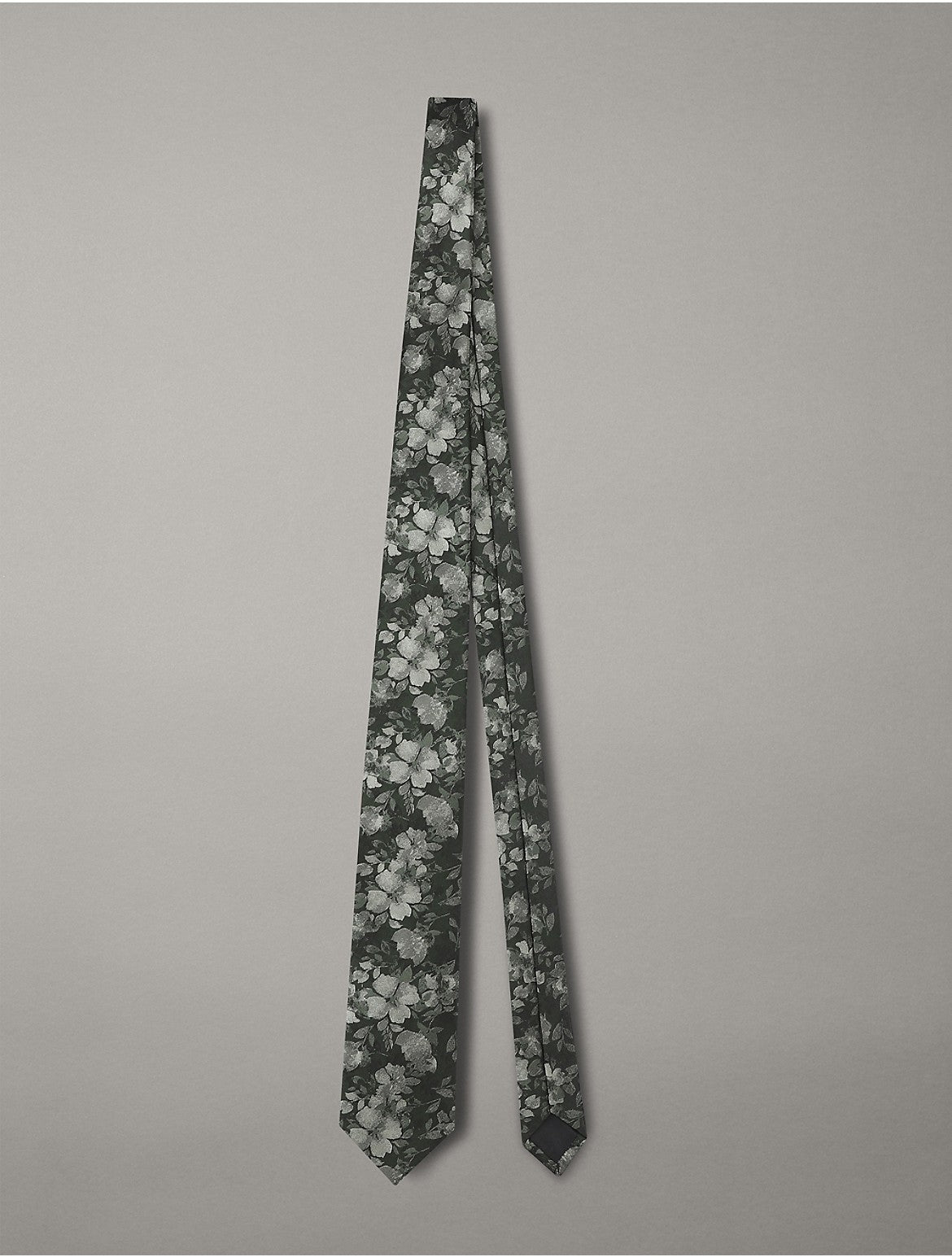 Calvin Klein Mens Yara Floral Neck Tie Olive