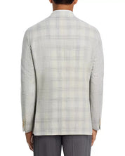 Jack Victor Hampton Plaid Jersey Jacket Sport Coat 40 R Light Grey / Blue