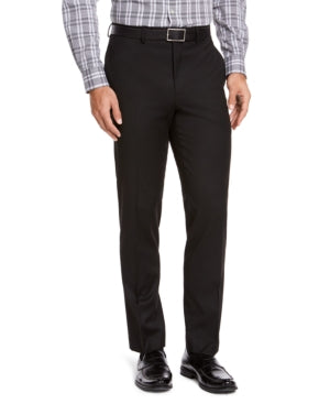 Izod Mens Classic fit Dress Pants 30 / 30 Black Solid