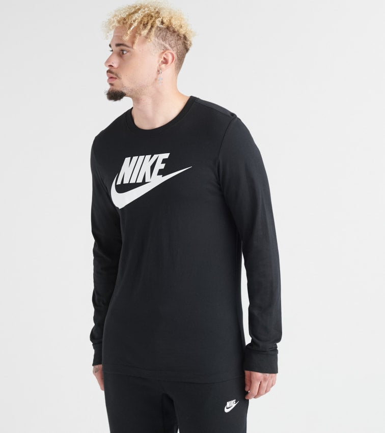 Nike Mens Regular fit Long Sleeve T-Shirt Shirt XL Black Solid
