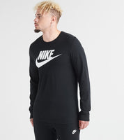 Nike Mens Regular fit Long Sleeve T-Shirt Shirt XL Black Solid