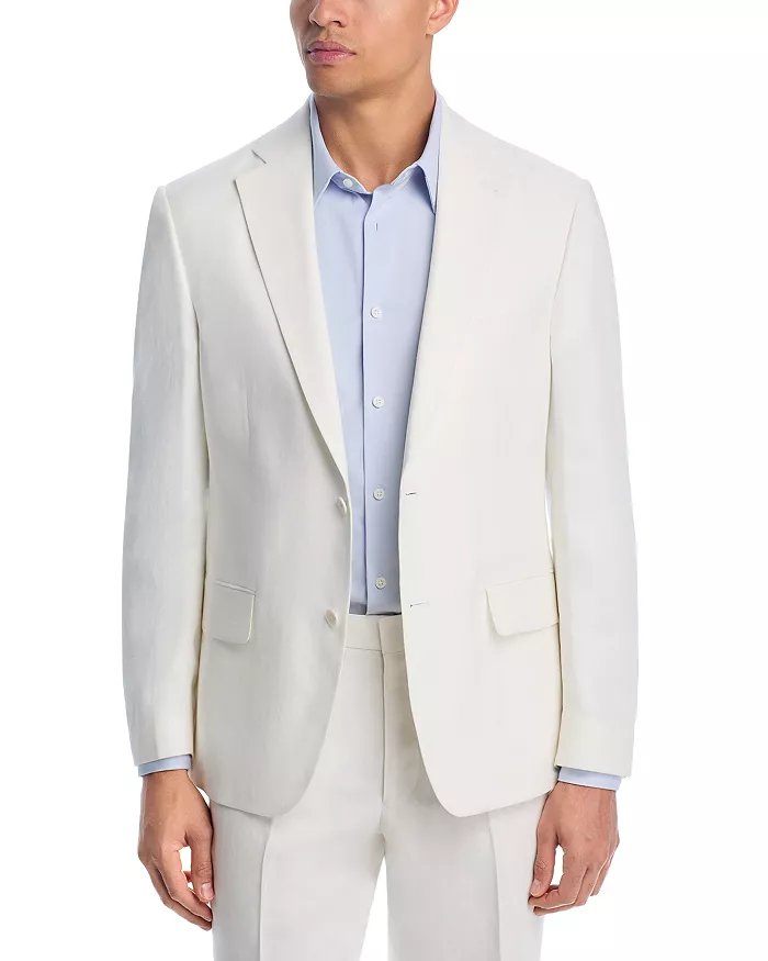 Vince Mens Linen Slim fit Suit Jacket Blazer 40 S White