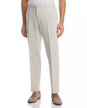 Vince Linen & Cotton Twill Drawstring Dress Pants 32 Elasticated Waistband Tan