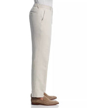 Vince Linen & Cotton Twill Drawstring Dress Pants 32 Elasticated Waistband Tan