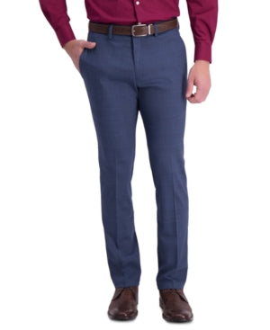 Kenneth Cole Mens Slim fit Dress Pants 30 / 30 Blue Check Stretch