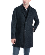 Michael Kors Mens Slim fit Overcoat Coat 38 S Black Solid