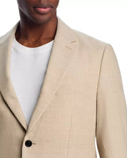 Theory Mens Slim fit Chambers Wool Linen Suit Jacket Blazer 38 S Tan Beige Solid