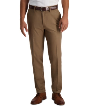 Haggar Mens Slim fit Casual Pants 29 / 30 Brown Solid