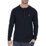 Nautica Mens Henley Pajama Shirt 2XL Black