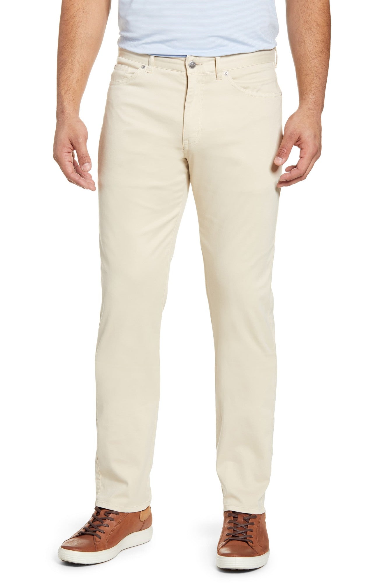 Peter Millar Mens Classic fit Casual Pants 33 / 33 Beige Solid
