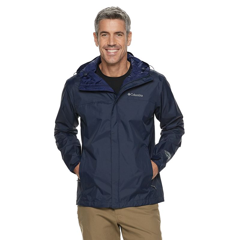 Columbia Men Raincoat Coat Medium Blue Solid