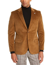Nautica Mens Modern fit Sport Coat Blazer 46 L Brown Solid Stretch